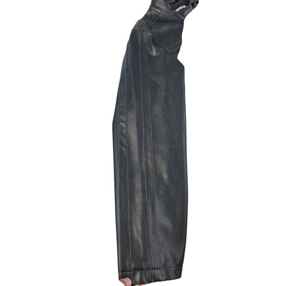 Carbon mens brown faux leather motorcycle jacket Size L SKU 9248 - Picture 2 of 12